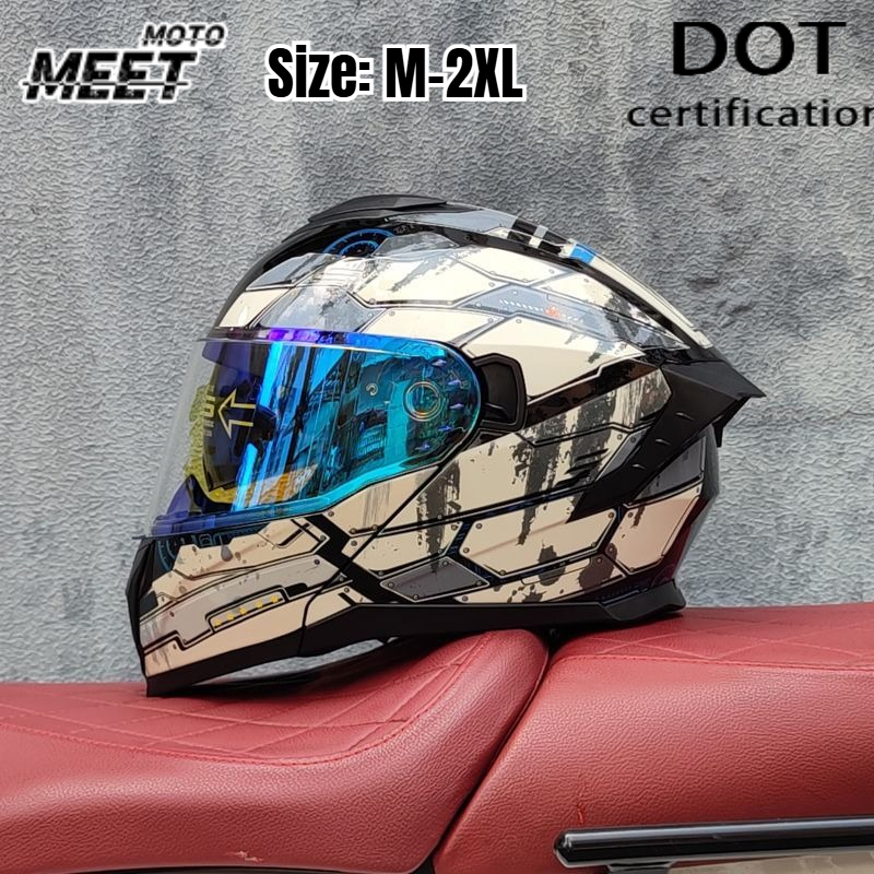 خوذة دراجات نارية كاملة للوجه، - مراجعة Dual Visor Motorcycle Racing Helmet وسعره