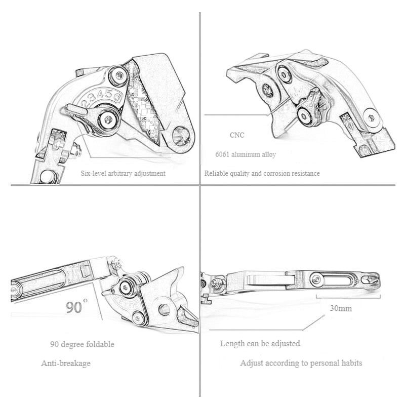 لهوندا CB750 CB 750 الدبور 750 - مراجعة Cnc Aluminum Adjustable Brake Clutch Levers وسعره