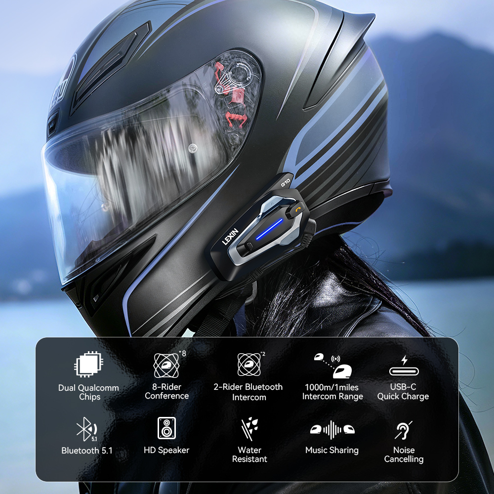 نظام الاتصال الداخلي للدراجات  - مراجعة Full Face Motorcycle Helmet With Bluetooth وسعره