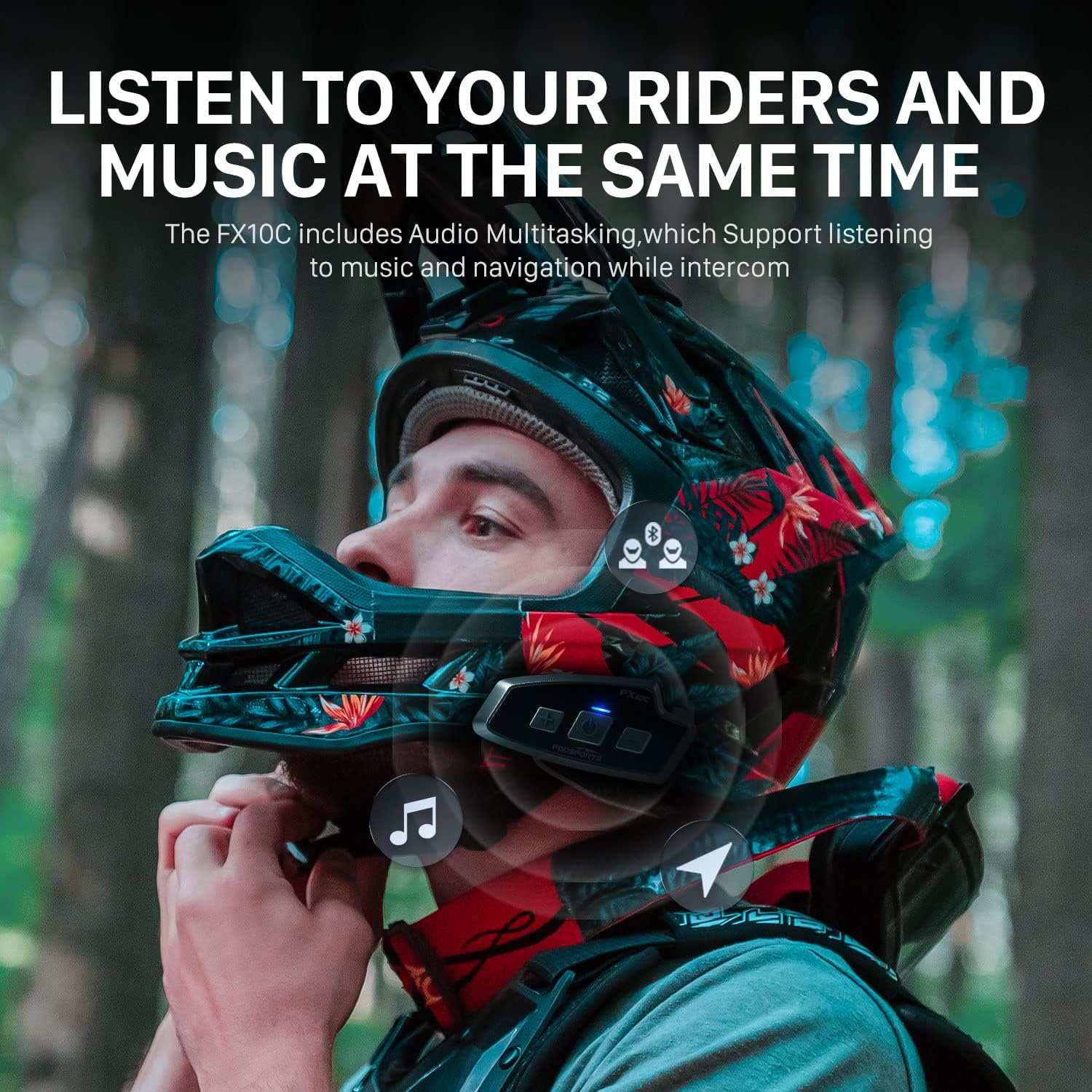 Fodsports FX 10C دراجة نارية ش - مراجعة Full Face Motorcycle Helmet With Bluetooth وسعره